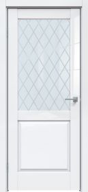 Межкомнатная Дверь Triadoors Царговая Gloss 629 ПО Белый Глянец со Стеклом Ромб / Триадорс