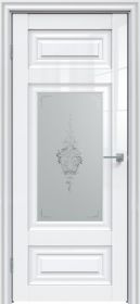 Межкомнатная Дверь Triadoors Царговая Gloss 623 ПО Белый Глянец со Стеклом Сатин Белый Лак Прозрачный / Триадорс