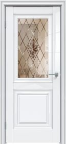 Межкомнатная Дверь Triadoors Царговая Gloss 621 ПО Белый Глянец со Стеклом Кристалл Зеркальная Сетка / Триадорс