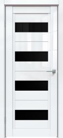 Межкомнатная Дверь Triadoors Царговая Gloss 614 ПО Белый Глянец со Стеклом Лакобель Чёрный / Триадорс