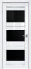 Межкомнатная Дверь Triadoors Царговая Gloss 580 ПО Белый Глянец со Стеклом Лакобель Чёрный / Триадорс