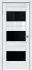 Межкомнатная Дверь Triadoors Царговая Gloss 570 ПО Белый Глянец со Стеклом Лакобель Чёрный / Триадорс