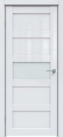 Межкомнатная Дверь Triadoors Царговая Gloss 550 ПО Белый Глянец со Стеклом Сатинат / Триадорс