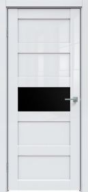 Межкомнатная Дверь Triadoors Царговая Gloss 550 ПО Белый Глянец со Стеклом Лакобель Черный / Триадорс