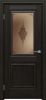 Межкомнатная Дверь Triadoors Царговая Luxury 587 ПО Тёмный Орех со Стеклом Сатин Бронза Бронзовый Пигмент / Триадорс