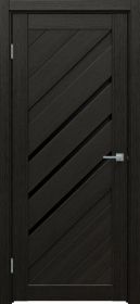 Межкомнатная Дверь Triadoors Царговая Luxury 572 ПО Тёмный Орех со Стеклом Лакобель Черный / Триадорс