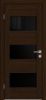 Межкомнатная Дверь Triadoors Царговая Luxury 570 ПО Бренди со Стеклом Лакобель Черный / Триадорс