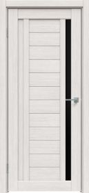 Межкомнатная Дверь Triadoors Царговая Luxury 512 ПО Лиственница Белая со Стеклом Лакобель Чёрный / Триадорс