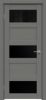 Межкомнатная Дверь Triadoors Царговая Concept 547 ПО Медиум Грей со Стеклом Лакобель Чёрный / Триадорс