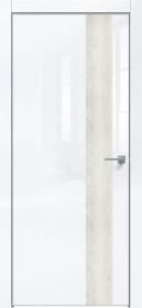Дверь Каркасно-Щитовая Triadoors Gloss Белый Глянец 703 ПО Без Стекла с Декором Дуб Патина Золото / Триадорс
