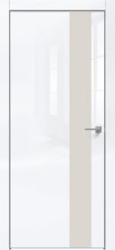 Дверь Каркасно-Щитовая Triadoors Gloss Белый Глянец 703 ПО Без Стекла с Декором Лайт Грей / Триадорс
