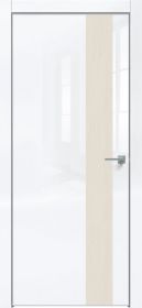 Дверь Каркасно-Щитовая Triadoors Gloss Белый Глянец 703 ПО Без Стекла с Декором Дуб Серена Керамика / Триадорс