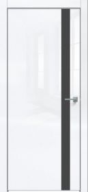 Дверь Каркасно-Щитовая Triadoors Gloss Белый Глянец 702 ПО Без Стекла с Декором Дарк Грей / Триадорс