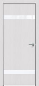 Дверь Каркасно-Щитовая Triadoors Future Дуб Серена Светло-Серый 704 ПО Без Стекла с Декором Белый Глянец / Триадорс