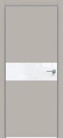 Межкомнатная Дверь Каркасно-Щитовая Triadoors Concept Шелл Грей 707 ПО Без Стекла с Декором Белый Глянец  / Триадорс