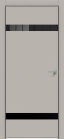 Межкомнатная Дверь Каркасно-Щитовая Triadoors Concept Шелл Грей 704 ПО со Стеклом Лакобель Чёрный / Триадорс
