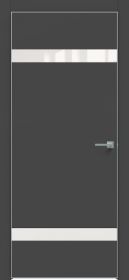 Межкомнатная Дверь Каркасно-Щитовая Triadoors Concept Дарк Грей 704 ПО со Стеклом Лакобель Белый / Триадорс