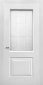 Межкомнатная Дверь Verda Роял 2 Белая со Стеклом Сатинато Гравированное / Верда