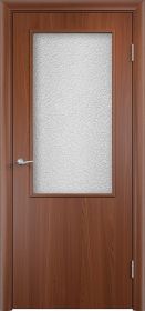 Строительная Дверь Verda ПВХ Финиш-Пленка 58 Ламинированная Усиленная Итальянский Орех со Стеклом Бали / Verda