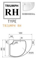 Радиальный душевой поддон ассиметричный Cezares TRAY-A-TRIUMPH 120х90 схема 2
