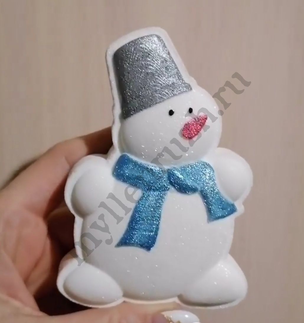 3D форма для бомбочек, Снеговик (предварительный заказ)