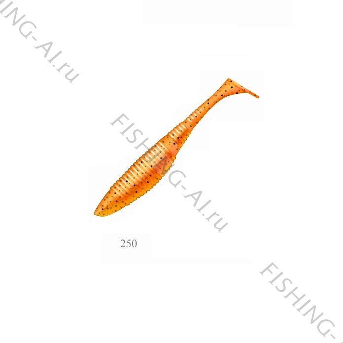 Силиконовая приманка ZUB-WIBRA 100 мм (цвет 250) морковный с блестками