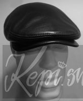 Кепка кожаная сицилийка черная шапка мужская