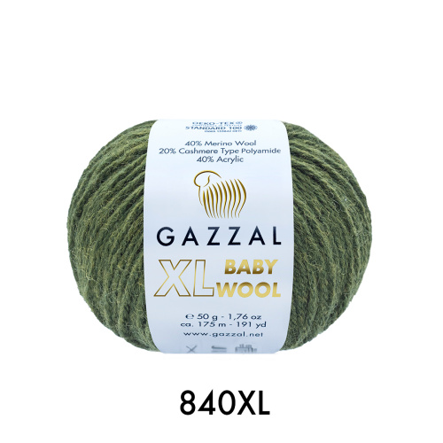 Baby wool XL (Gazzal) 840-хаки