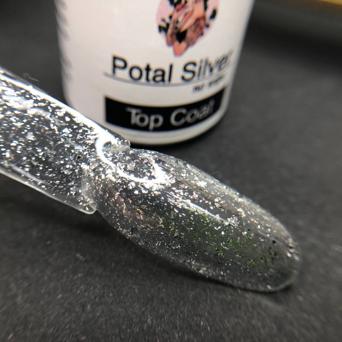 Топ светоотражающий с частичками серебряной потали Potal Silver без липкого 10 мл  №746