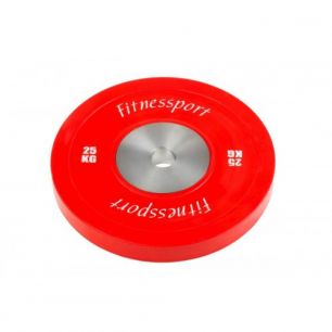 Бамперный диск для кроссфита Fitnessport красный 25 кг RCP22-25 