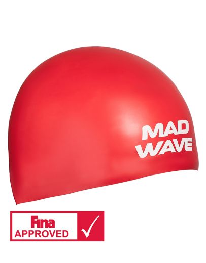 Шапочка для плавания силиконовая Mad Wave SOFT (красная)