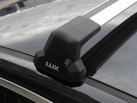 Багажник на крышу Hyundai Solaris hatchback, Lux City (без выступов), с замком, серебристые крыловидные дуги