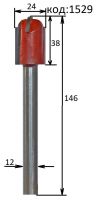 Фреза для менажниц диаметр 24 мм хвостовик 12 мм. Код: 1529.