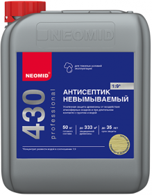Антисептик-Консервант Neomid 430 ECO 1л Невымываемый, Зеленый, Концентрат (1:9) для Внутренних и Наружных Работ / Неомид 430 Эко