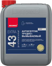 Антисептик Трудновымываемый Neomid 43 Extra ECO 30л для Наружных и Внутренних Работ / Неомид 43 Экстра Эко