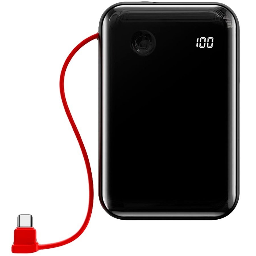 Baseus Mini S Digital Display 3A Power Bank 10000mAh (With Type-C Cable) Black (PPXF-A01)