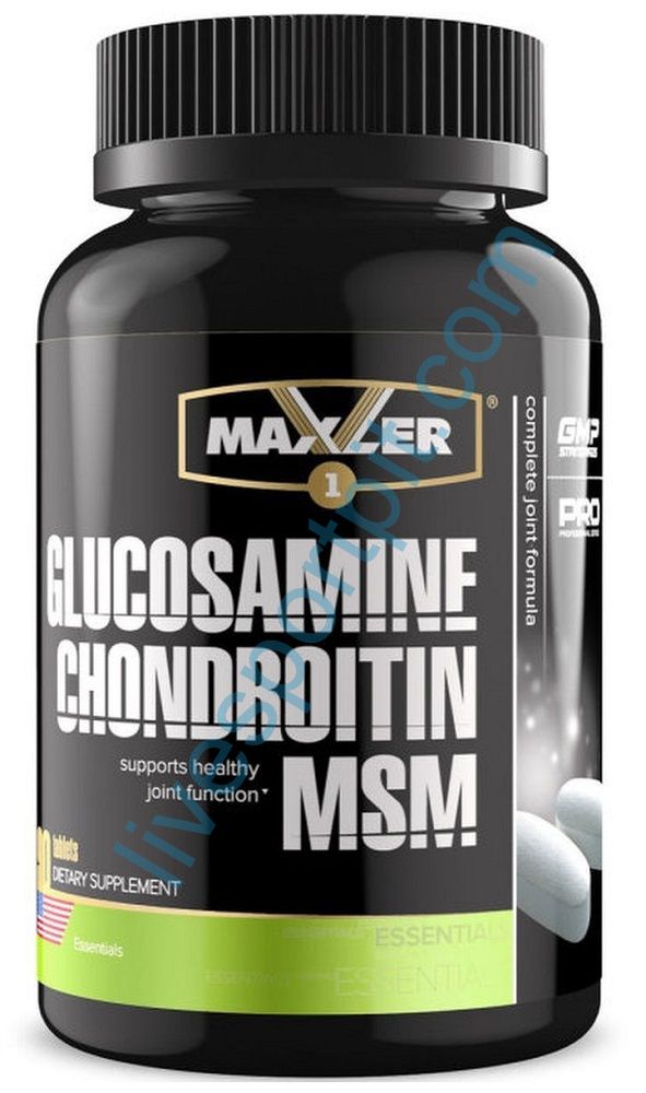 Глюкозамин Хондроитин MCM, Glucosamine Chondroitin MSM 90 таблеток Maxler