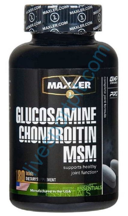Глюкозамин Хондроитин MCM, Glucosamine Chondroitin MSM 180 таблеток Maxler