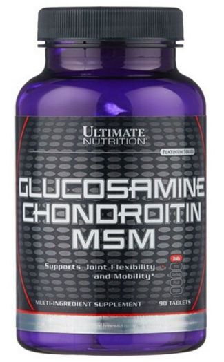 Препарат для связок и суставов Glucosamine Chondroitin MSM 90 таблеток  Ultimate Nutrition