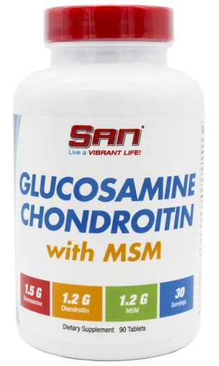 Препарат для связок и суставов Glucosamine Chondroitin with MSM 90 таблеток SAN
