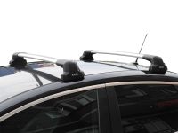 Багажник на крышу Hyundai i30 hatchback, Lux City (без выступов), с замком, серебристые крыловидные дуги