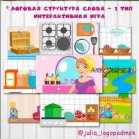 Интерактивные игра Слоговая структура слова - 1 тип (julia_logopedmsk)