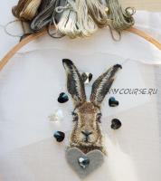 МК по художественной вышивке, вышиваем зайца (Алина Берёзкина)