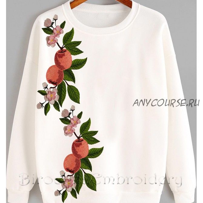 [Embroidery dreams] Набор дизайнов машинной вышивки Яблоко от яблони, вышивка и брошь c 3Д элементами (Birochka)