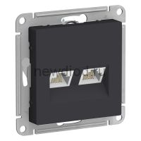 AtlasDesign Карбон Розетка двойная компьютерная RJ45+RJ45, кат.5E, механизм Systeme Electric