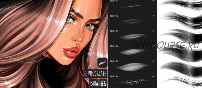 Hair brushes for procreate app (katty.arty)