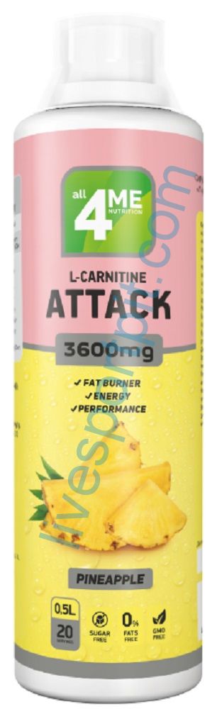 L-Carnitine + Guarana Attack 3600 мг 500 мл 4Me Nutrition Ананас