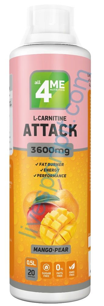 L-Carnitine + Guarana Attack 3600 мг 500 мл 4Me Nutrition Манго-Груша