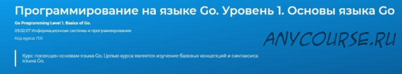 [Специалист] Программирование на языке Go. Уровень 1. Основы языка Go (Евгений Власов)