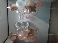 Гелиевые шары , набор с цифрой и баблс Розовое золото